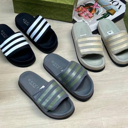 adidas x Gucci Platform Slides – Designer Three-Stripe Sandals | JinsoLegacy Nigeria
