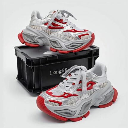 Balenciaga OMEAT Glamour White & Red Sneakers