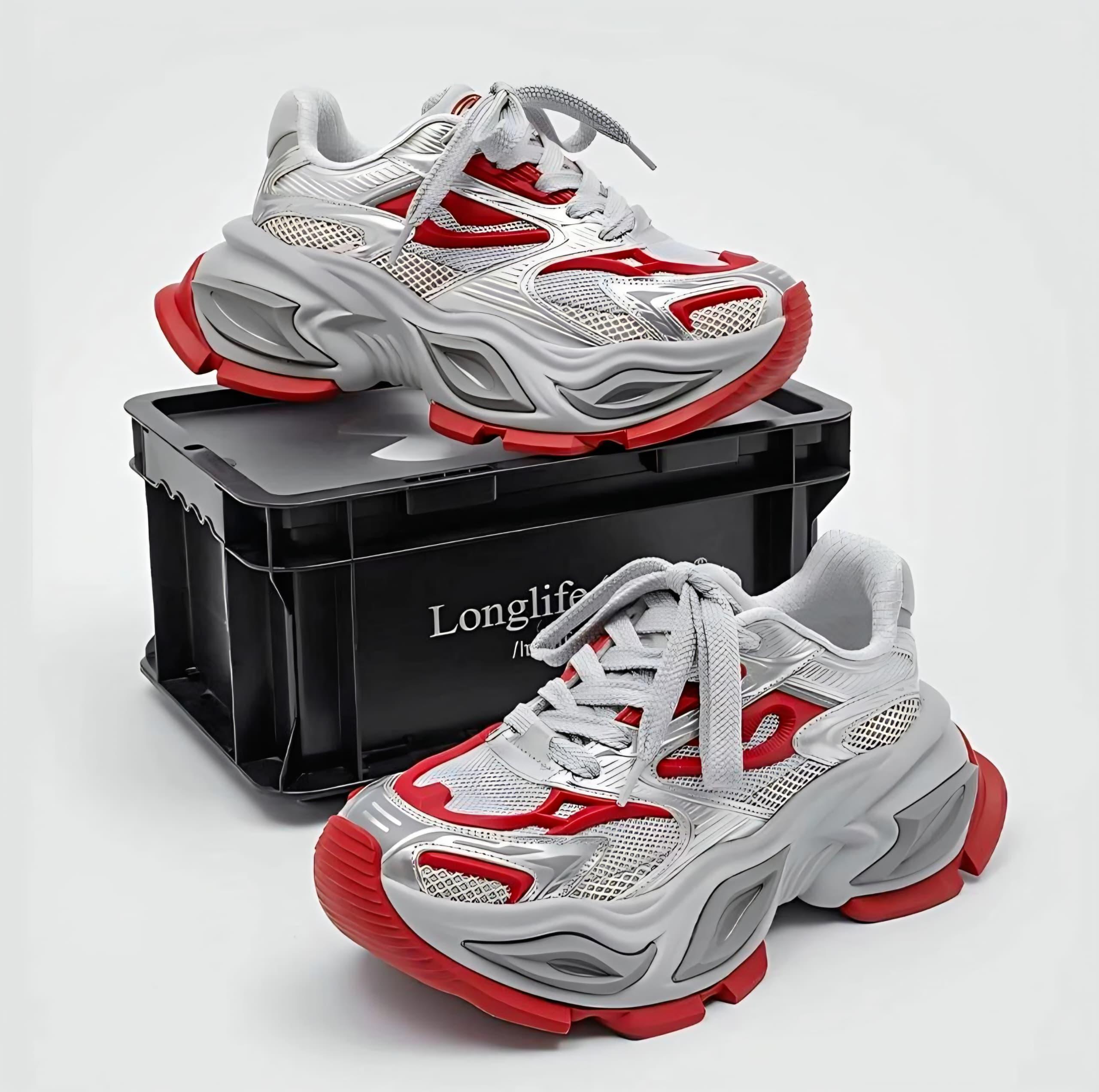 Balenciaga OMEAT Glamour White & Red Sneakers Balenciaga OMEAT Glamour White & Red Sneakers