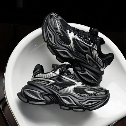 Balenciaga Omeat Glamour Black & Silver Sneakers
