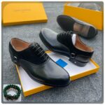 Brown Leather & Suede Dress Shoes with Buckle Strap 1