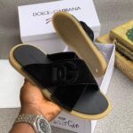 Brown Suede Cross-Strap Slides 1