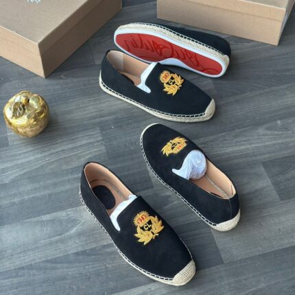 Christian Louboutin Nanou Orlato Espadrilles Black Suede