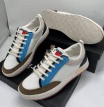 Court Trainers in Navy Leather & Suede