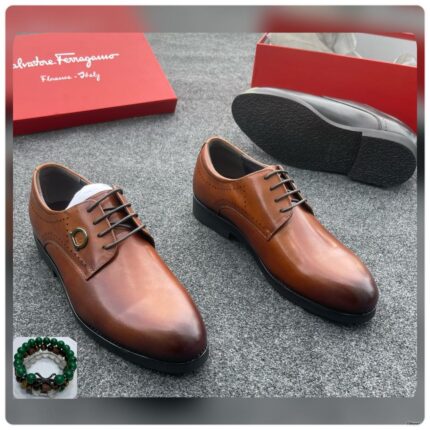 Men’s Brown Leather Lace-Up Shoes