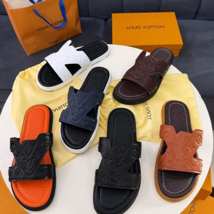 Men’s Monogram Leather Slide Sandals