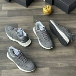 Navy Blue Running Sneakers with Leather Trims - Image 3