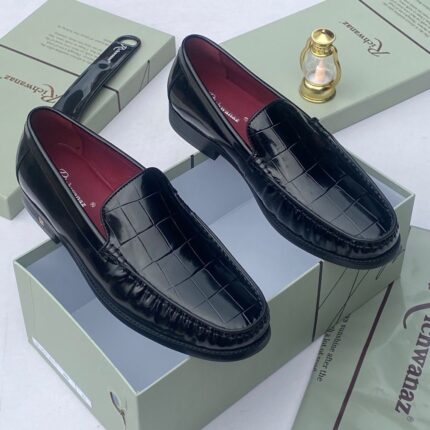 Richwanaz Glossy Croc-Embossed Men’s Corporate Loafers 3