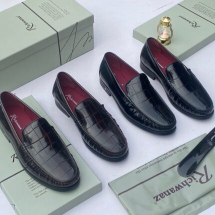 Richwanaz Glossy Croc-Embossed Men’s Corporate Loafers 3