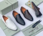 Richwanaz Perforated Leather Slip-On Loafers