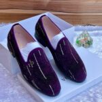 Royal Blue Studded Men’s Loafers 1