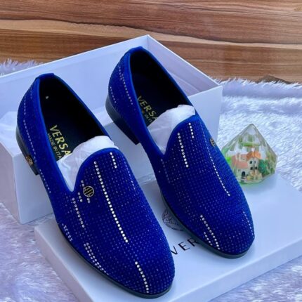 Royal Blue Studded Men’s Loafers