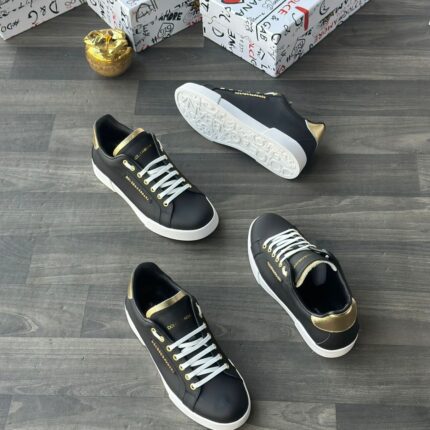 White Leather Sneakers with Gold & Pearl Details