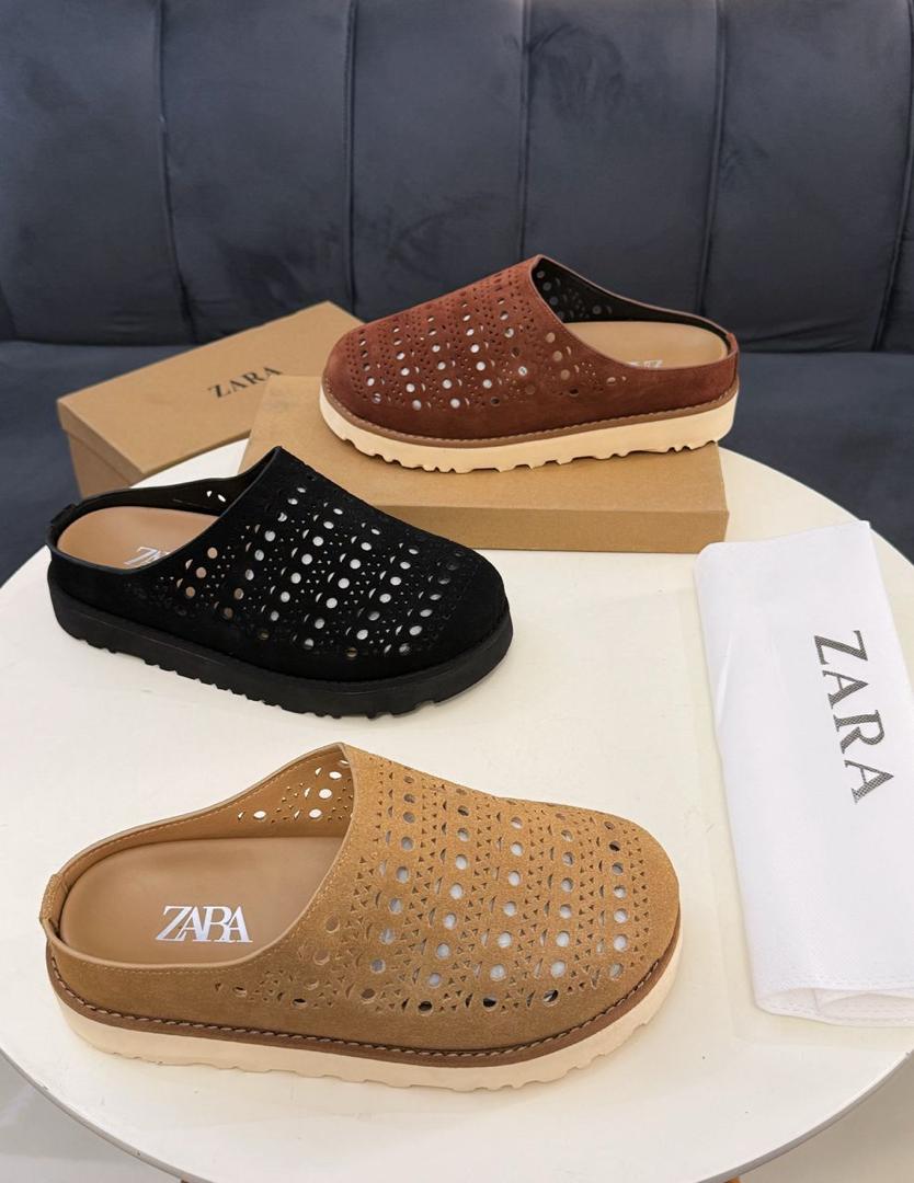 Zara Beige Perforated Slip-On Loafers Zara Beige Perforated Slip-On Loafers