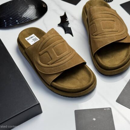 Diesel Slides with Embossed D Logo
