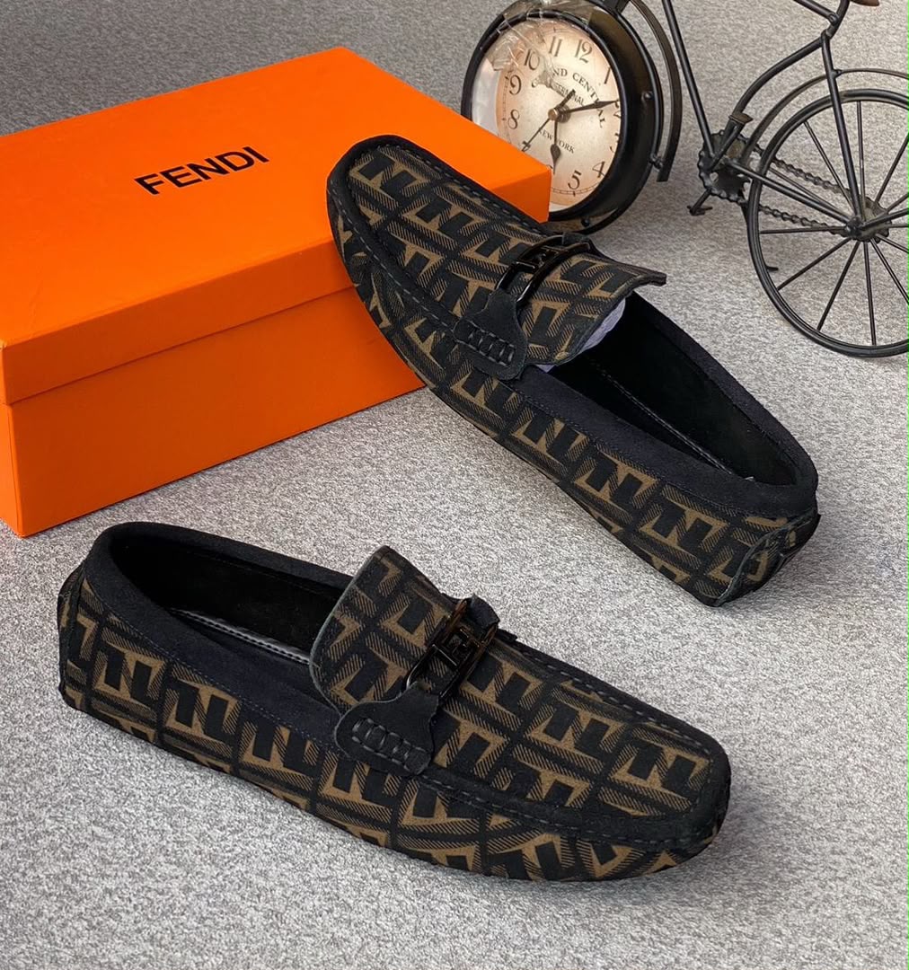 Fendi Zucca Monogram Loafers with FF Logo Fendi Zucca Monogram Loafers with FF Logo