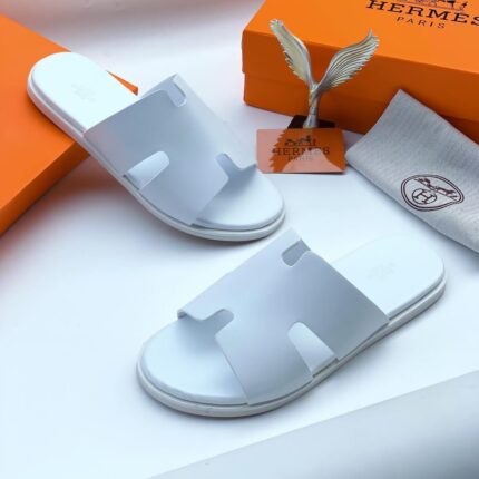 Hermès Oran White H-Cutout Sandals
