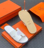Hermès White H-Cutout Sandals - Image 2
