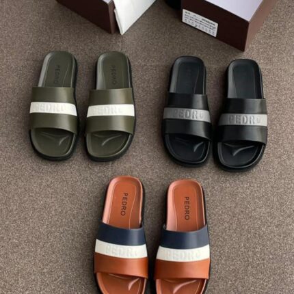 Pedro Multicolored Banded Slide Sandals