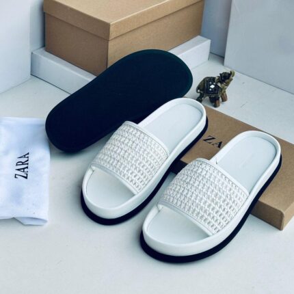 White Braided Strap Sandals