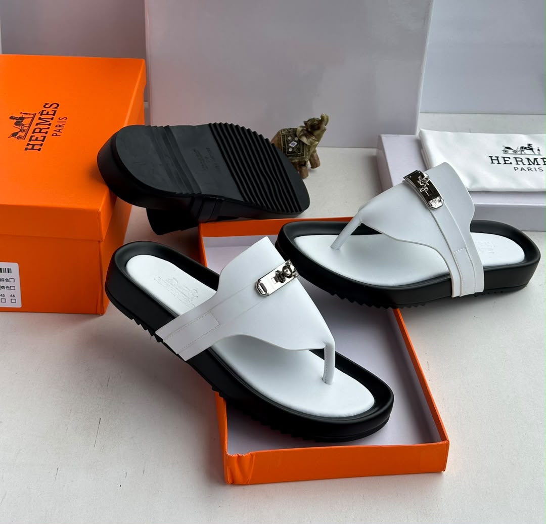 White Sandals with Metallic Buckle White Sandals with Metallic Buckle