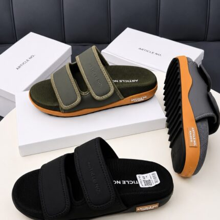 Article No. Olive Green Mesh Slides with Velcro Straps