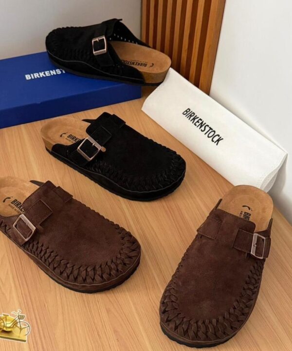 Birkenstock Boston Braided Dark Brown Suede Clogs Birkenstock Boston Braided Dark Brown Suede Clogs