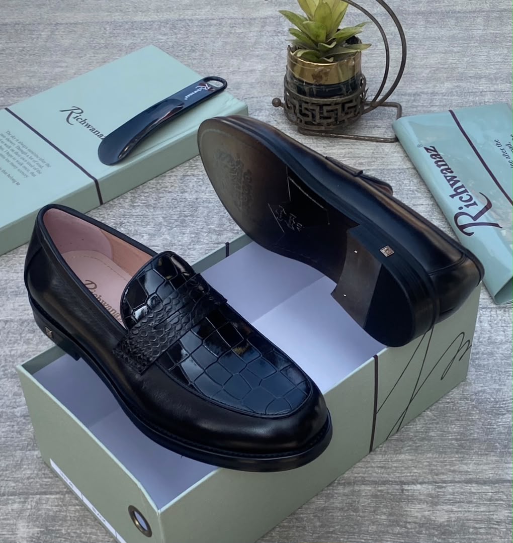 Black Crocodile Leather Loafers Black Crocodile Leather Loafers