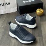 Black Leather Slip-On Sneakers - Image 2