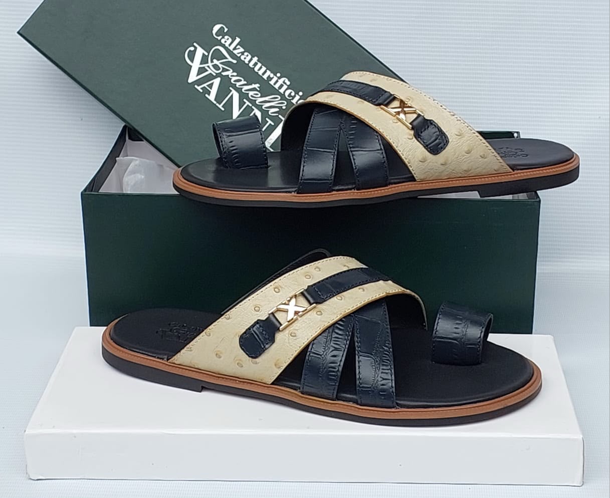 Crocodile-Embossed Designer Slides Crocodile-Embossed Designer Slides