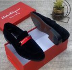 Dark Brown Velvet Horsebit Loafers - Image 2