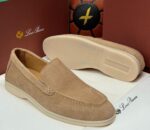 Loro Piana Summer Walk Beige Suede Loafers