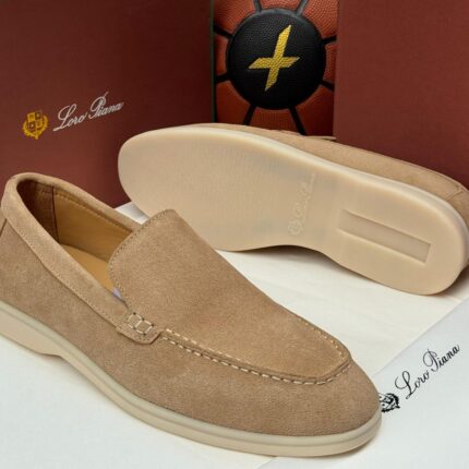 Loro Piana Summer Walk Beige Suede Loafers