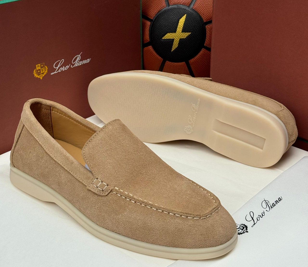 Loro Piana Summer Walk Beige Suede Loafers Loro Piana Summer Walk Beige Suede Loafers