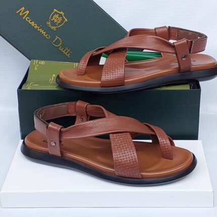 Massimo Dutti Men’s Leather Crisscross Sandals