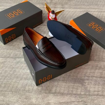 Men’s Brown Leather Penny Loafers