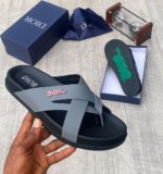 Olive Green Cross-Strap Sandals