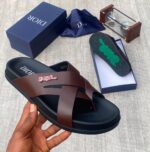 Olive Green Cross-Strap Sandals