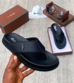 Summer Walk Black Leather Sandals