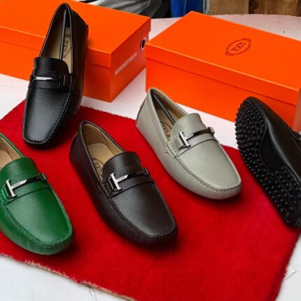 Tod’s Gommino Textured Leather Driving Loafers