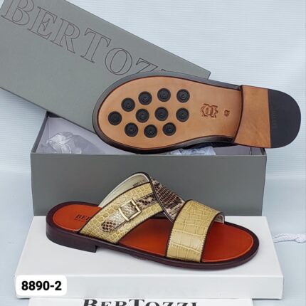 Bertozzi Made In Italy Luxury Leather Sandals With Buckle