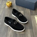 Dior Granville Blue Suede Loafers With CD Buckle