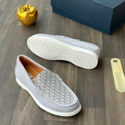 Dior Granville Gray Suede Loafers