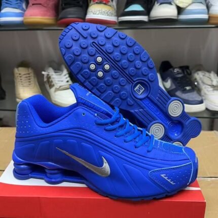 Nike Shox R4 Racer Blue Metallic Silver Sneakers