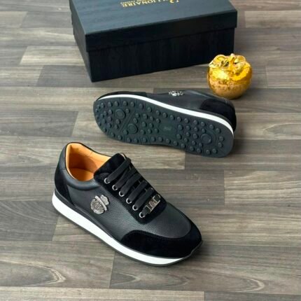 Onaire Couture Billionaire Black Luxury Leather Sneakers
