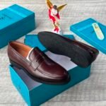 Steve Riots Mens Black Leather Penny Loafers - Image 2