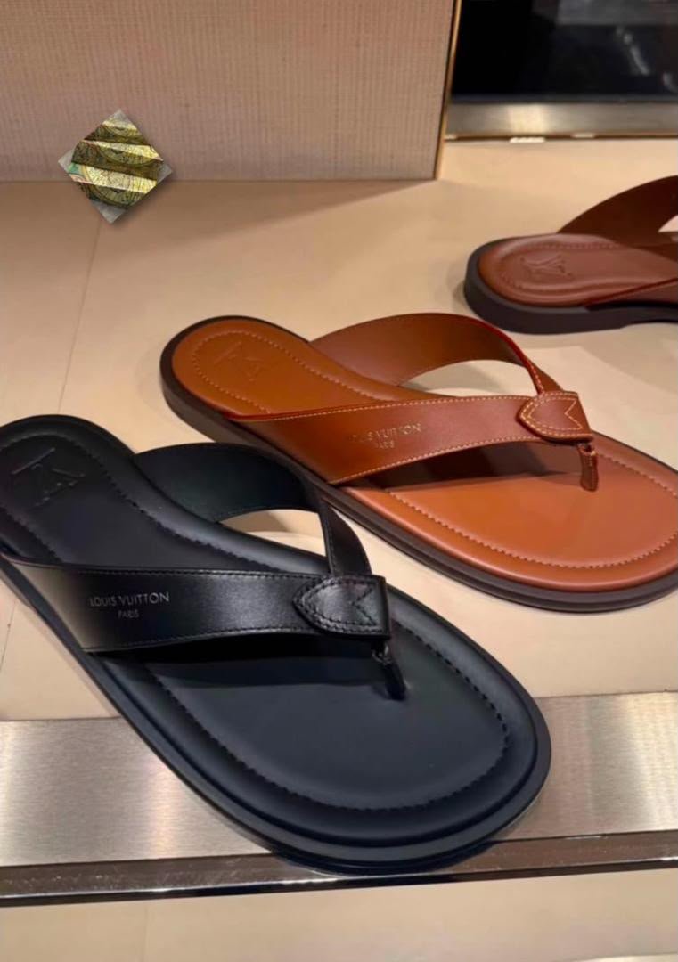 Sunset Thong Mens Black Cognac Calf Leather Sandals Sunset Thong Mens Black Cognac Calf Leather Sandals