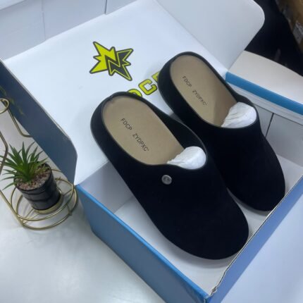 FDCP Zydpxc Mens Black Suede Mule Shoes