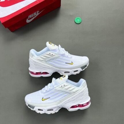 Nike Air Max TN Plus III Mens White Sneakers Pink Air Units