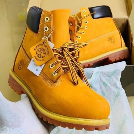 Timberland Mens Wheat 6 Inch Premium Waterproof Boots Black Collar Nigeria